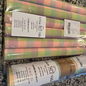 6 placemats & 1 table runner Pastel Striped Set Easter